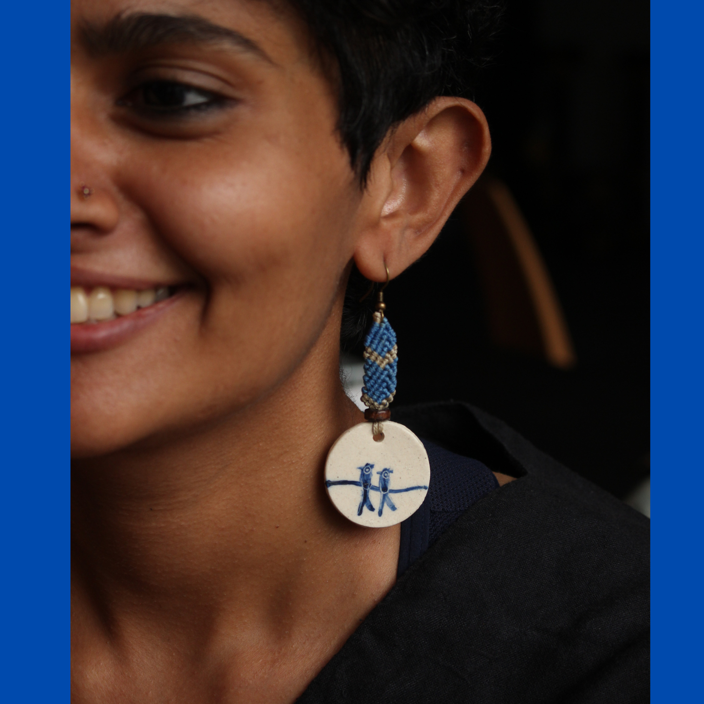 Drongo bird earrings