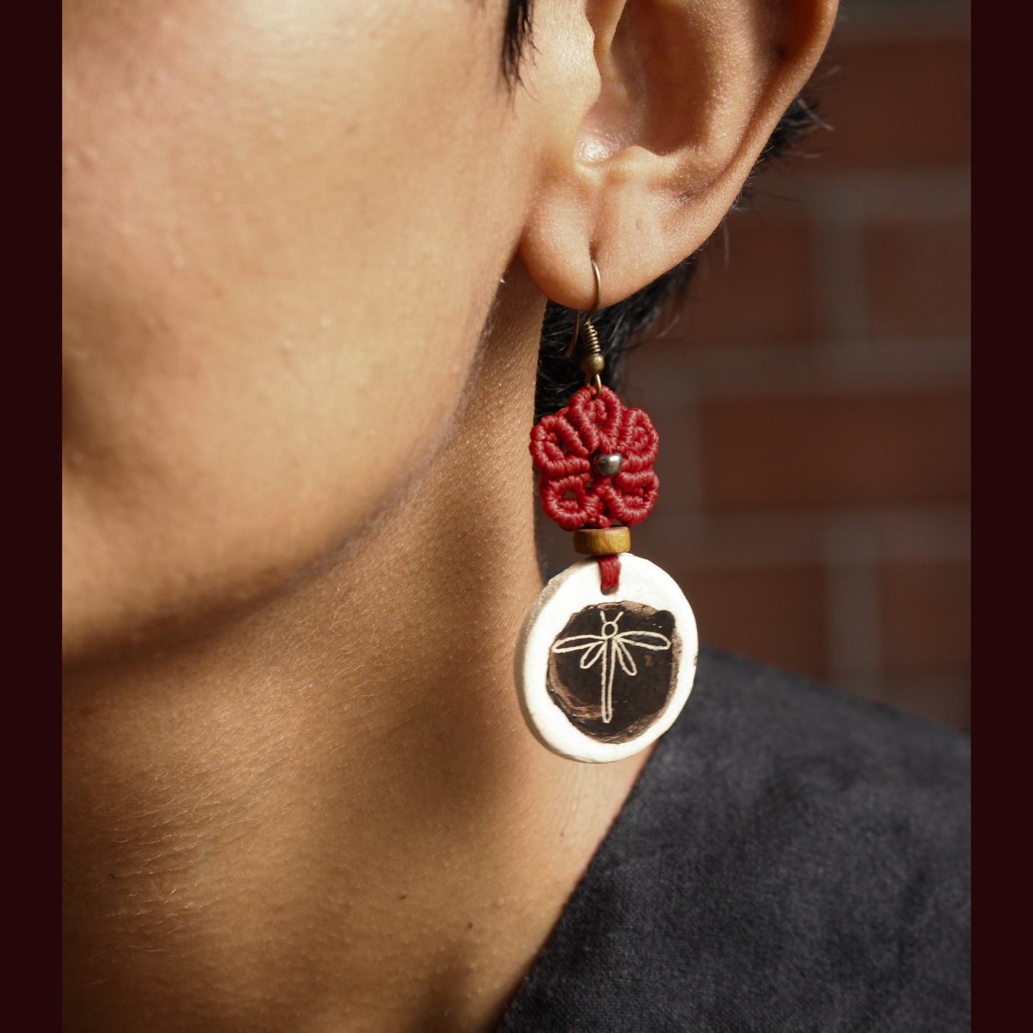 Dragonfly & flower earrings