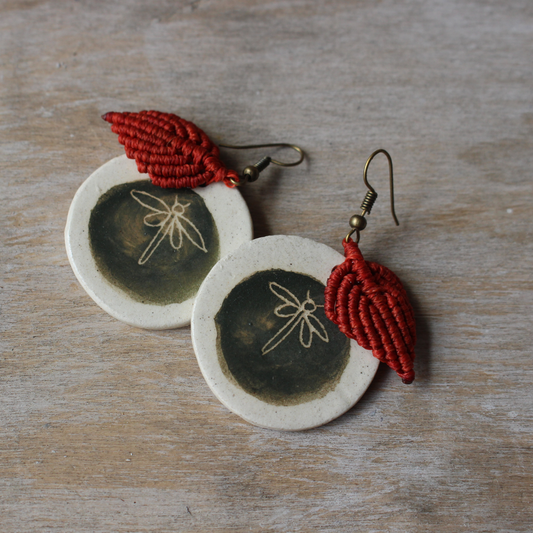 Dragon fly- red leaf