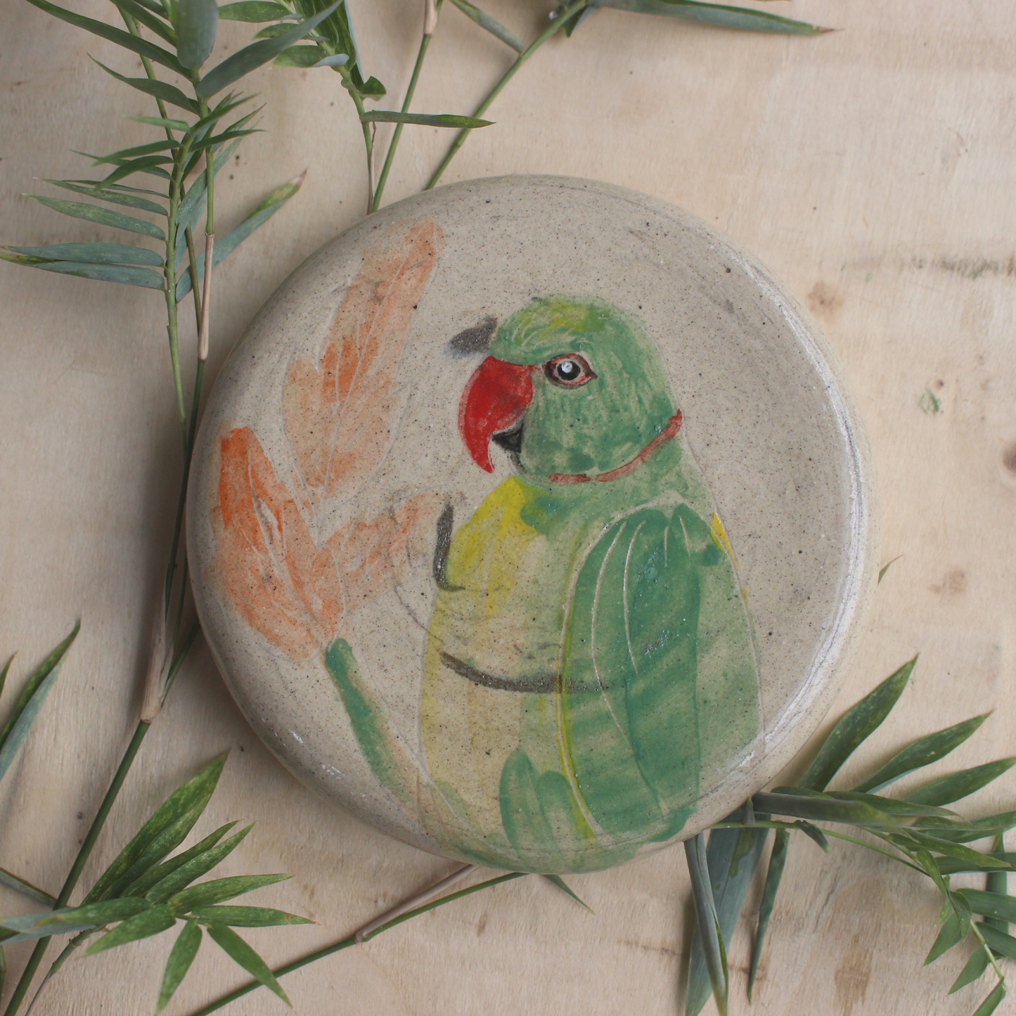 Parakeet- ceramic wall hanging
