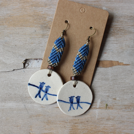 Drongo bird earrings