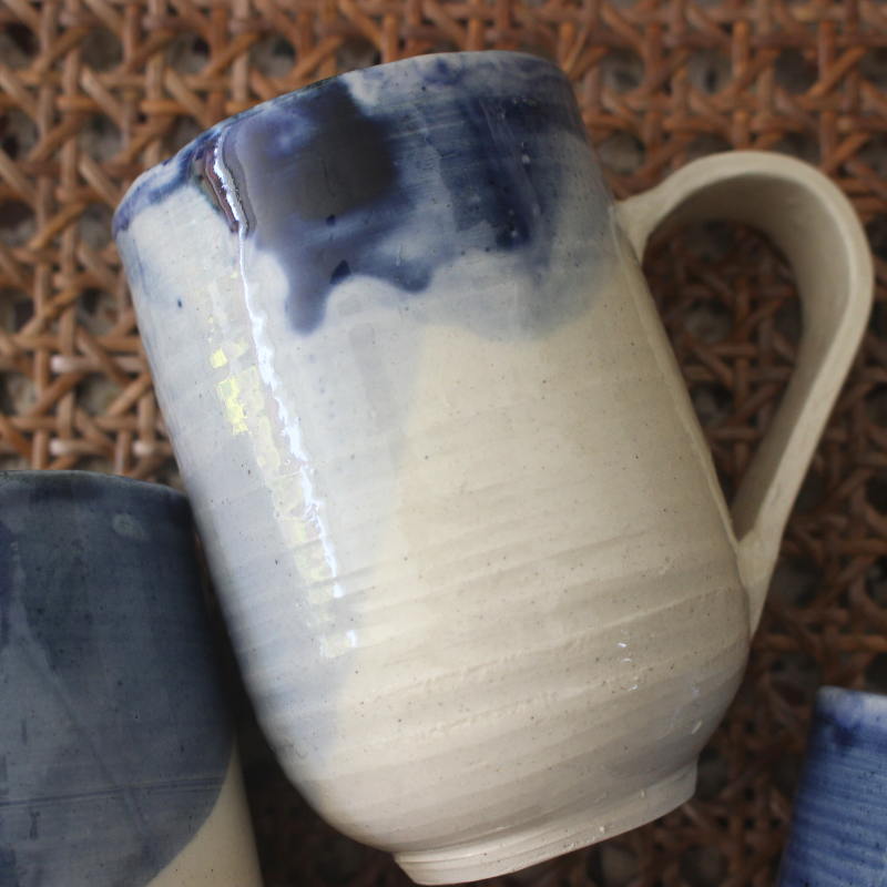 Classic blue mugs