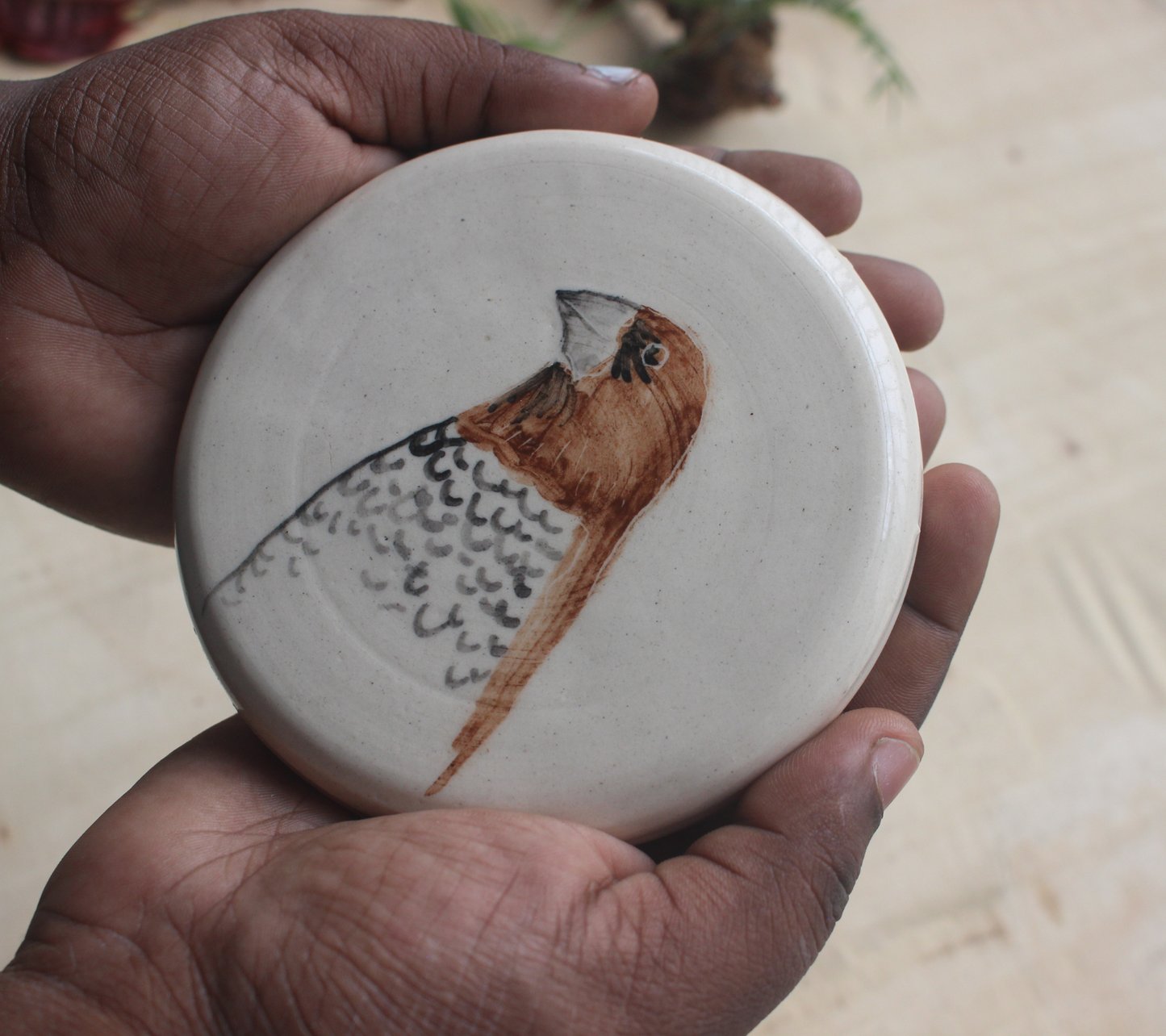 Munia bird wall hanging