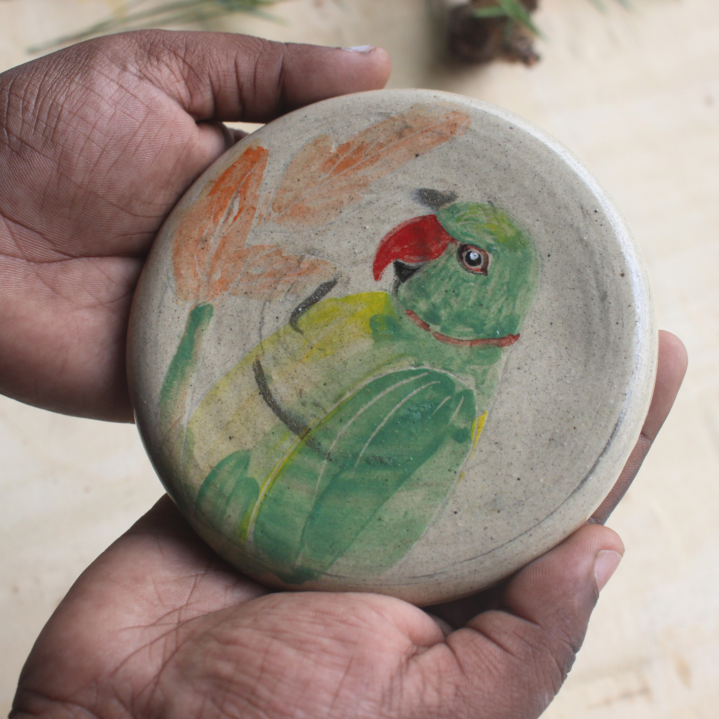Parakeet- ceramic wall hanging
