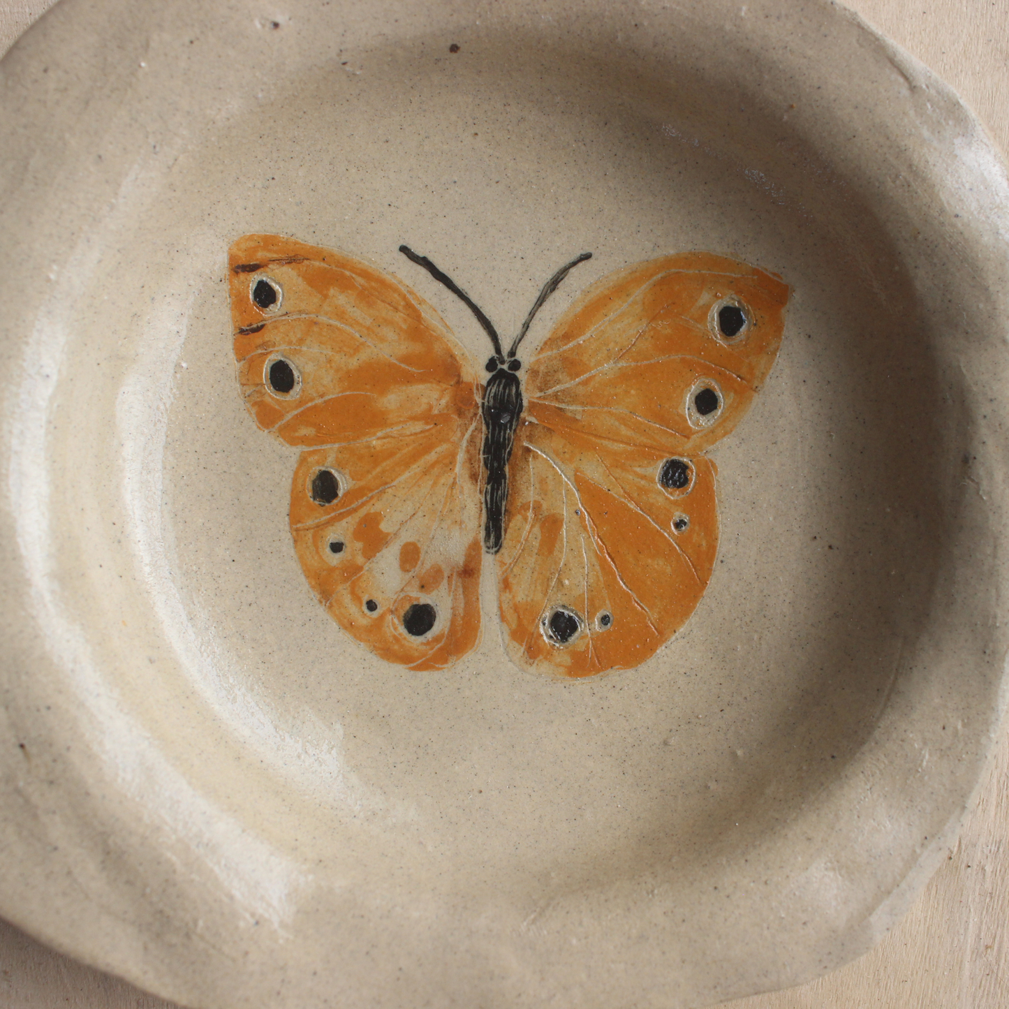 Yellow butterfly plate- small