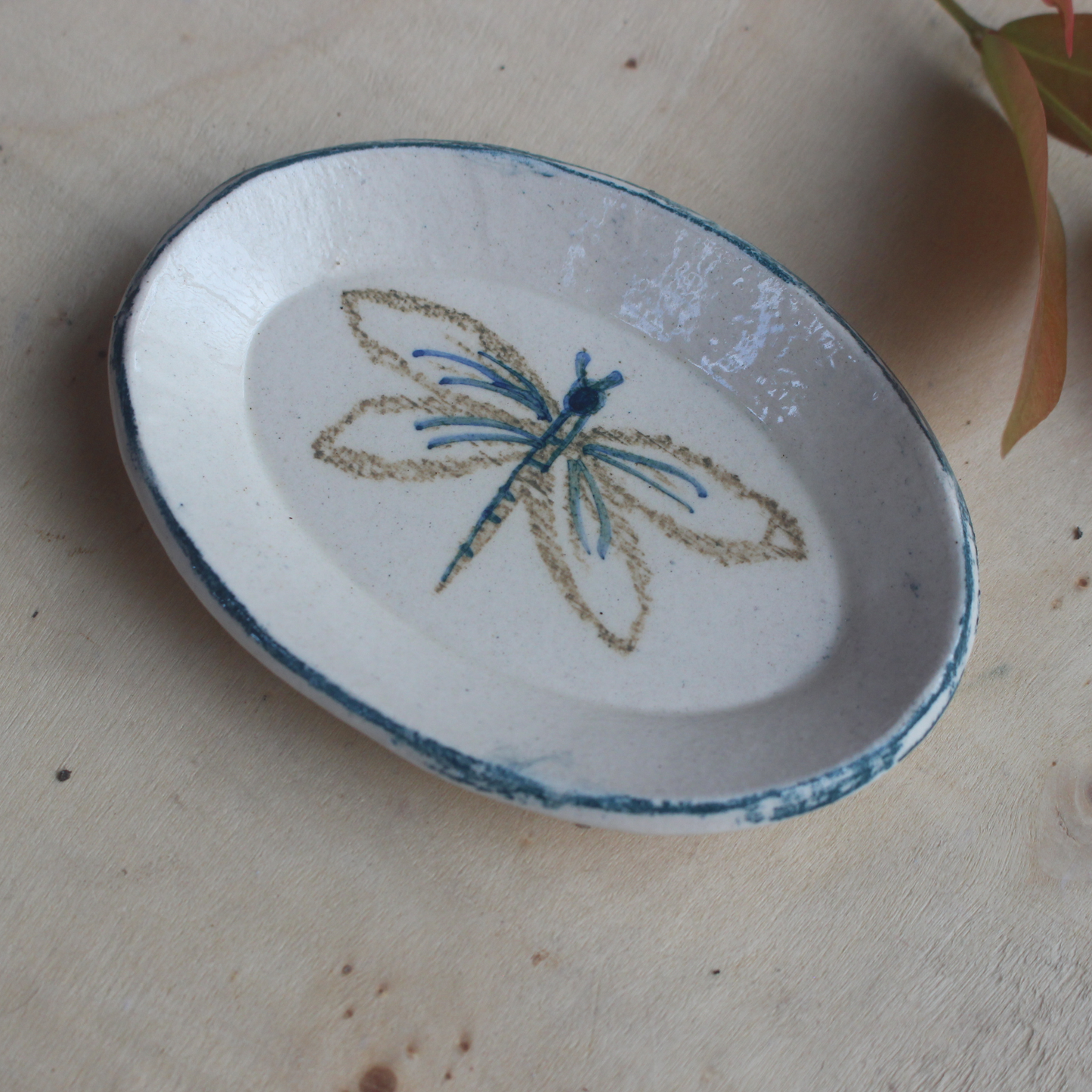 Dragonfly trinket dish oval