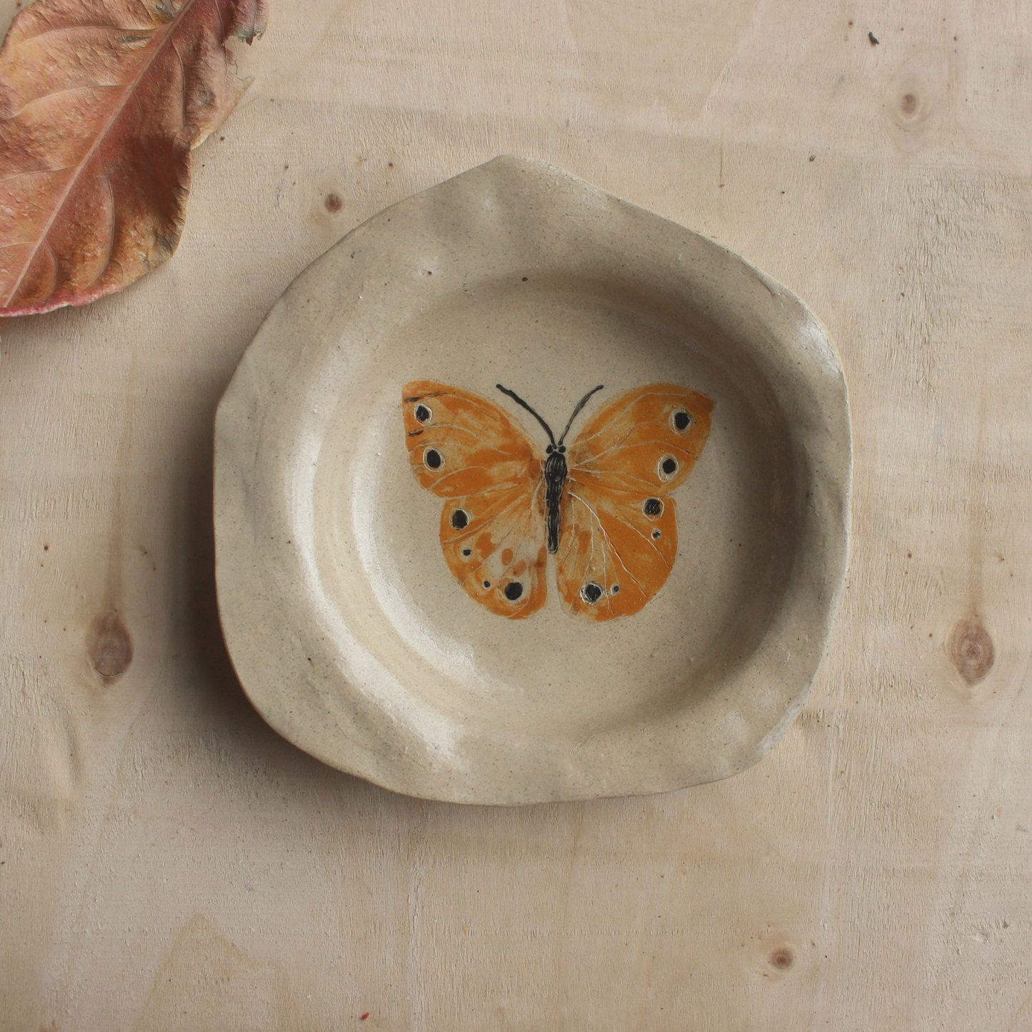 Yellow butterfly plate- small