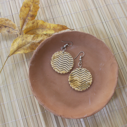 Zigzag ceramic earrings