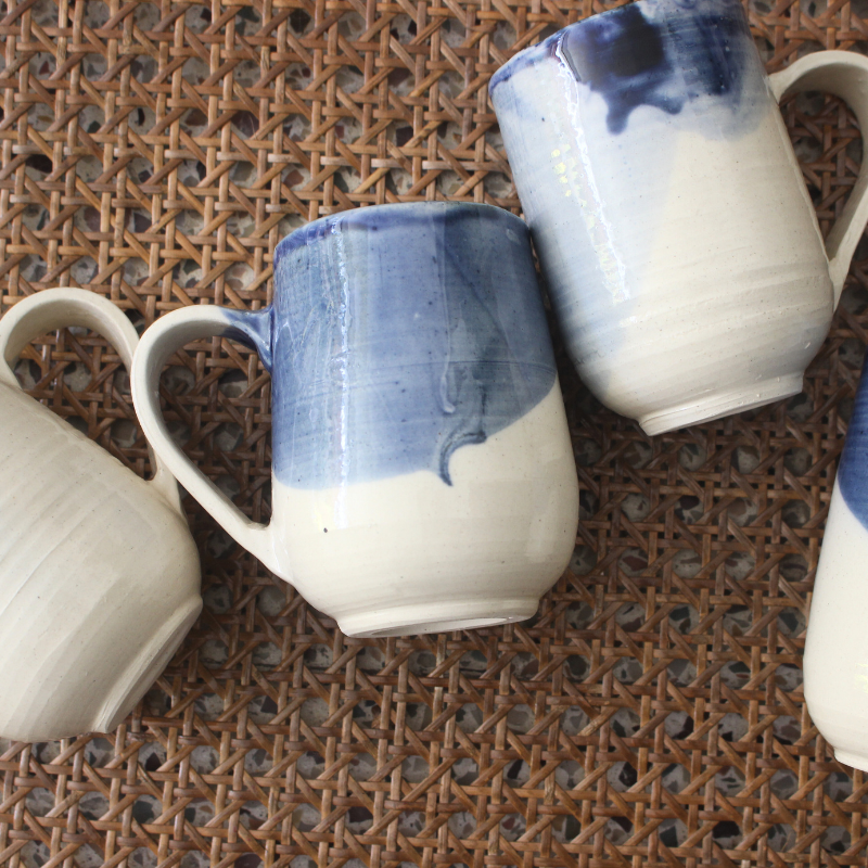 Classic blue mugs