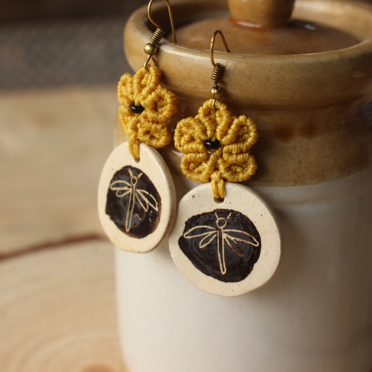 Dragonfly & yellow flowers