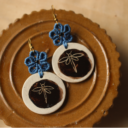 Dragonfly & Blue flowers