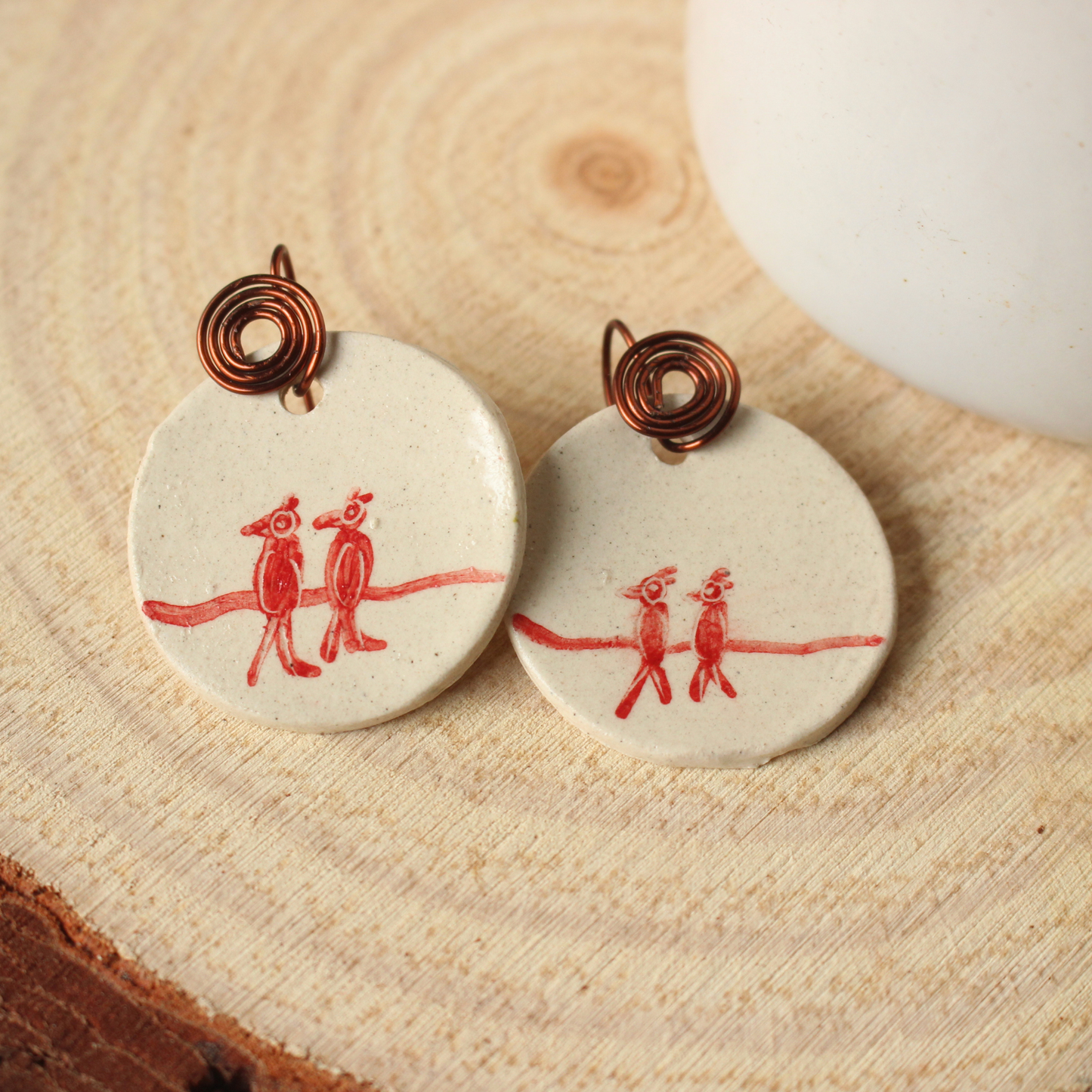 Drongo red earring
