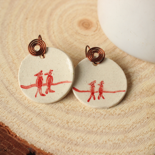 Drongo red earring